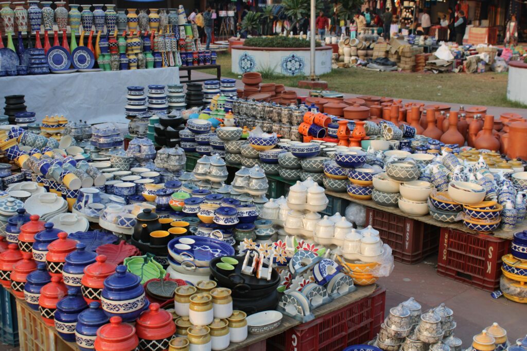 Assorted Ceramic Items on Display